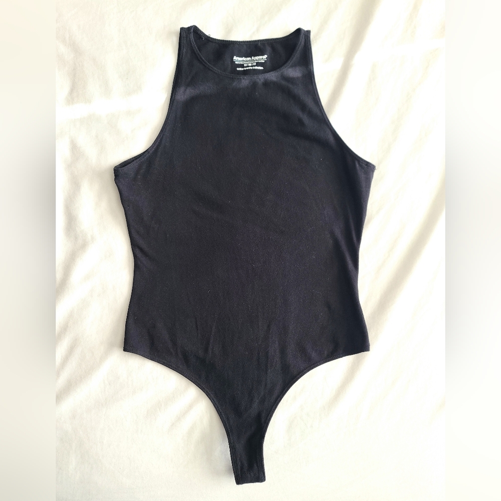 American Apparel Black Tank One-Piece Bodysuit